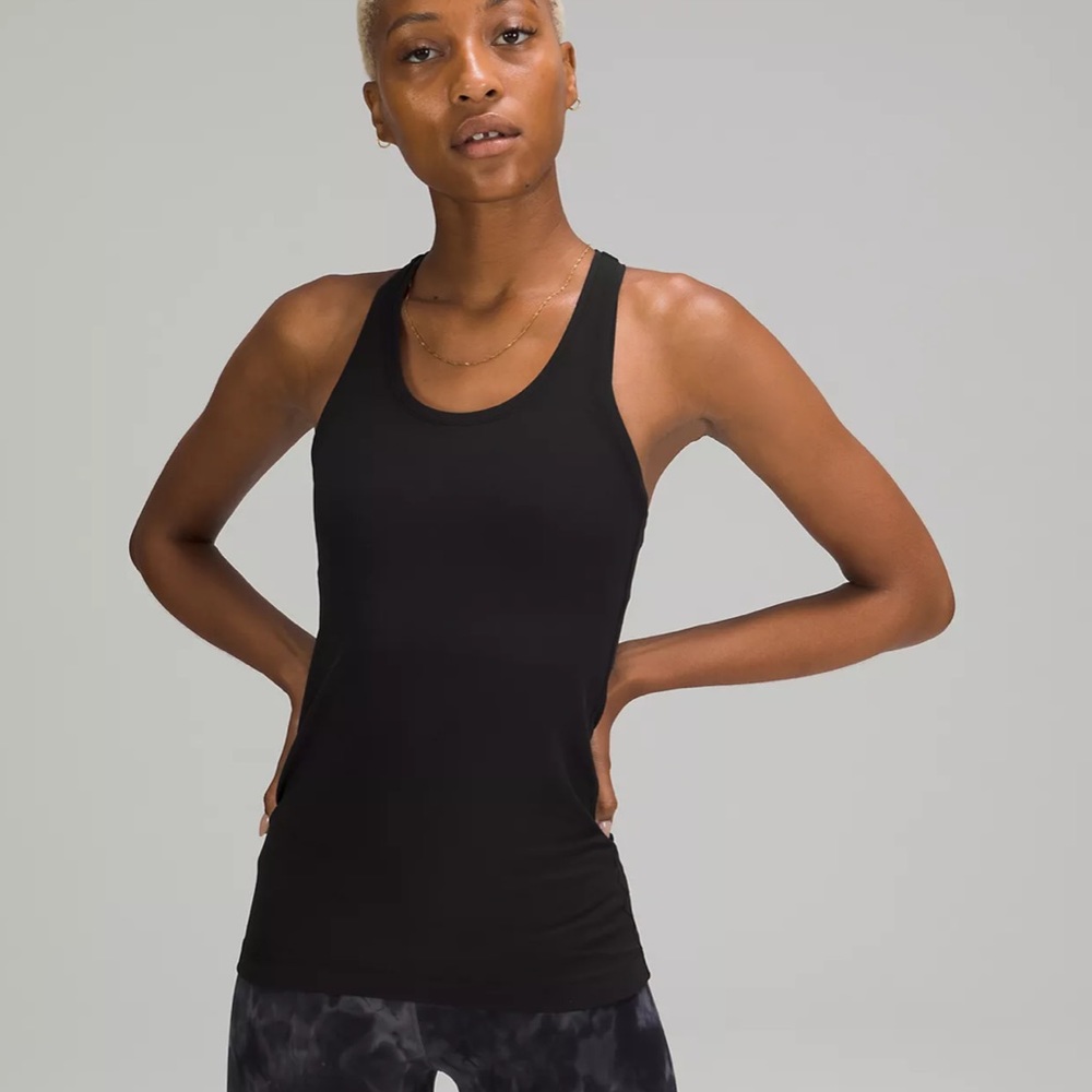 Lululemon Black Rainbow Stitch Cool Racerback Tank